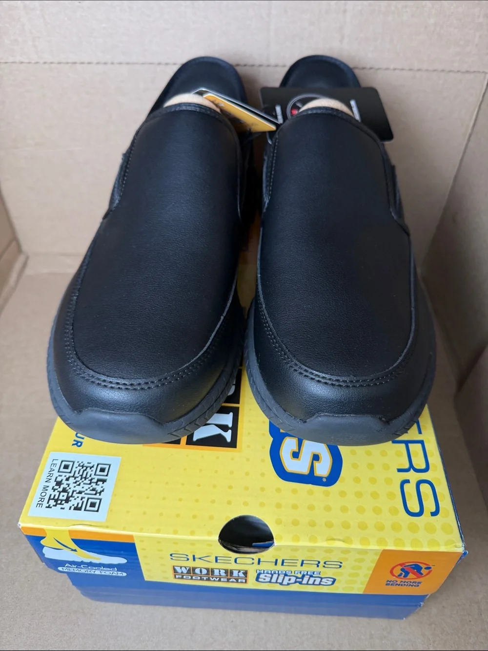 Skechers Black Slip-On Casual Work Loafers